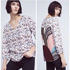 Anthropologie One September Size M  Caia Floral Blouse Boho Peasant Festival